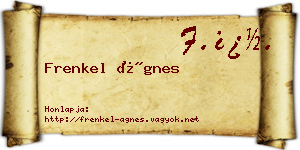 Frenkel Ágnes névjegykártya