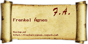 Frenkel Ágnes névjegykártya